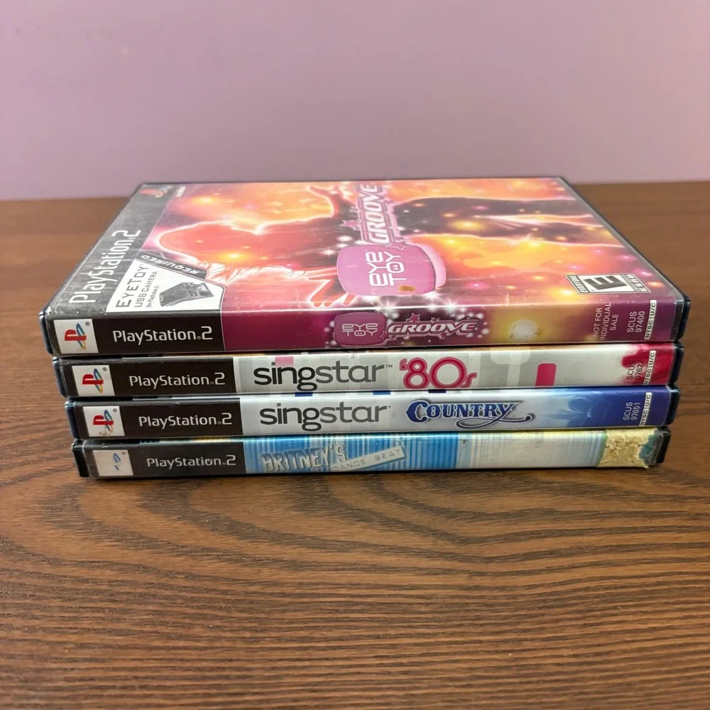 Sony PlayStation 2 Music Dance Game Lot 4 PS2 SingStar Britney EyeToy Good Condi